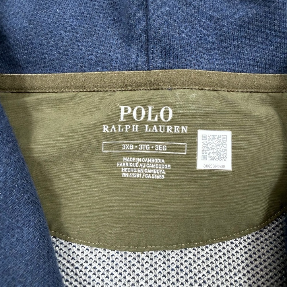 Polo Ralph Lauren Mens Big & Tall 3XLT Lightweight Knit Hoodie Navy - Picture 10 of 15